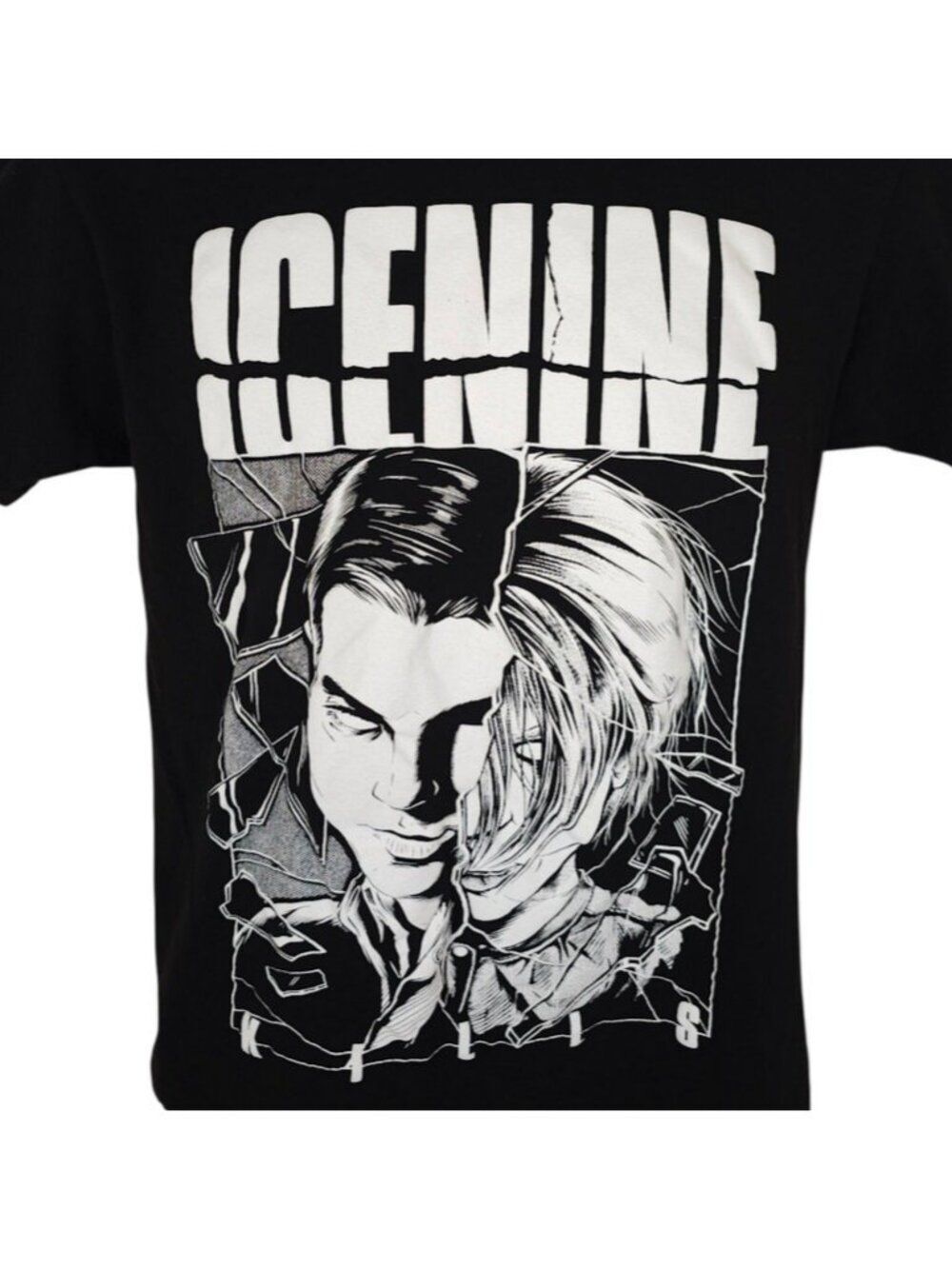 Ice Nine Kills T Shirt Mens Size Medium Black Two Face Heavy Metal Band Tee